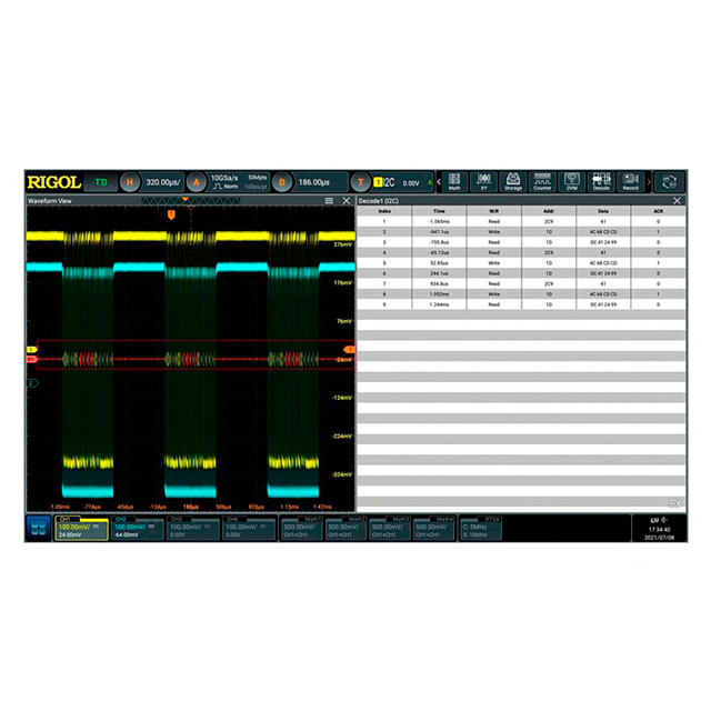 Опция анализа и запуска по шинам RS-232/UART, I2C и SPI DS70000-EMBDA