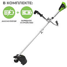 Аккумуляторный триммер Greenworks GD40BCBK2 бесщеточный, 40V с АКБ 2 Ач + ЗУ