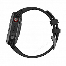 Смарт-часы Garmin Fenix 6 Pro Solar серые с черным ремешком