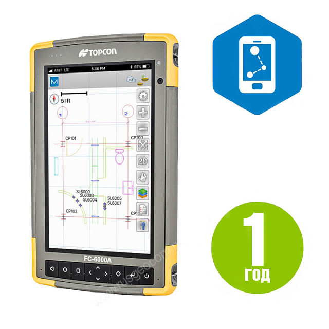 Полевой контроллер TOPCON FC-6000A с GSM модемом с ПО Magnet Construct (12 месяцев)