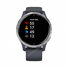 gps Часы Garmin Venu синий гранит с серебристым безелем