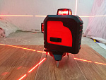 RGK PR-3M + штанга-упор - лазерный нивелир 3d с красным лучом