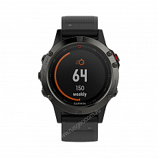 спортивные Часы Garmin Fenix 5 Sapphire черные с черным ремешком